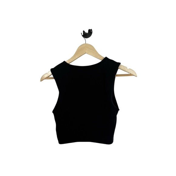 Express Women’s Classic Crewneck Cropped Wide Strap Tank Black XS - Picture 3 of 5